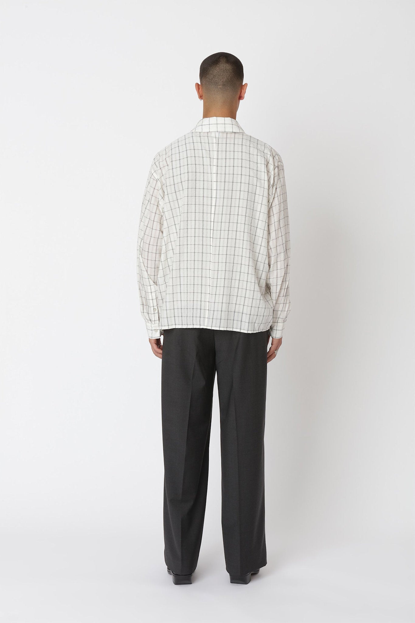 Won Hundred Men Zayne Zip Shirt Shirt Grey Check