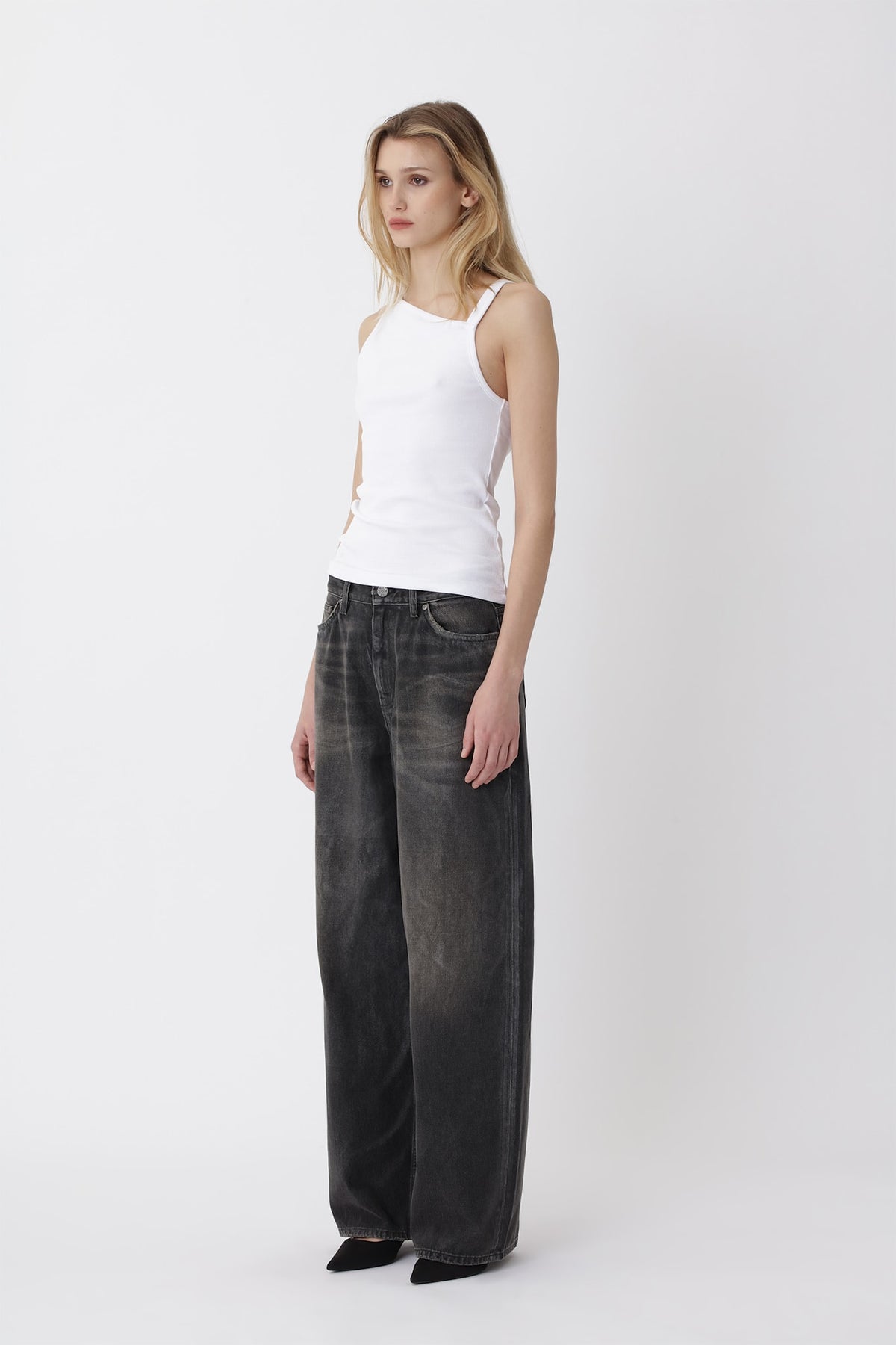 Lyon Coated 80s Black Jeans W
