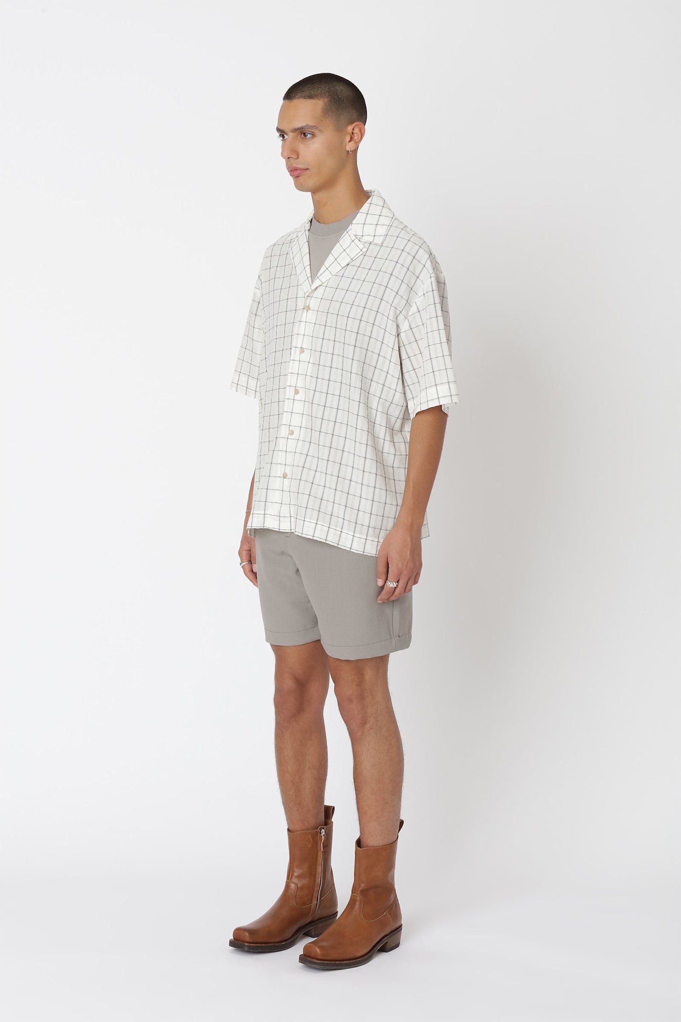 Won Hundred Men Desmond Shirt Shirt Grey Check