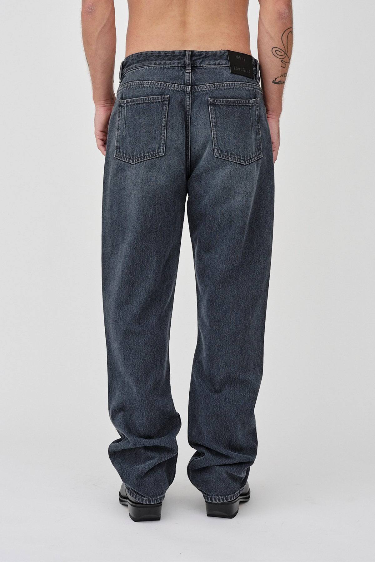 Won Hundred Men Steve 5-Pockets Overdyed black
